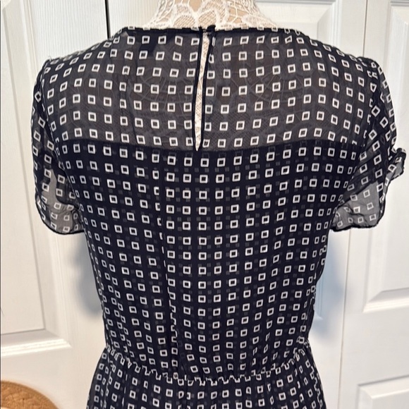 Brooks Brothers Elegant Navy Blue and White Patterned Dress 8 - Picture 7 of 15